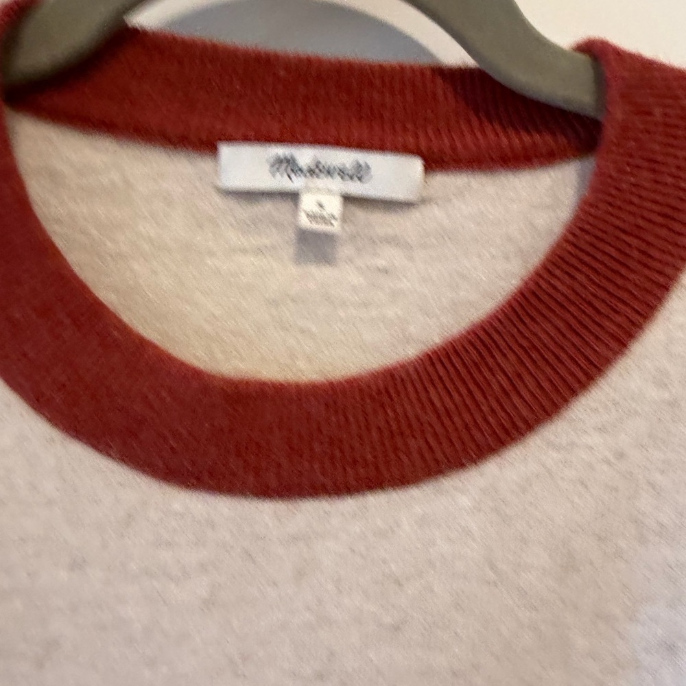 Madewell Colorblock Yoke Pullover
Sweater Red and Navy Accents size S - Picture 3 of 6